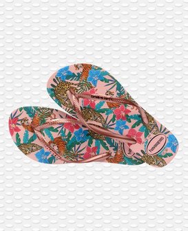 Havaianas Ladies Slim Tropical Ballet Rose/Pink Retro Metallic