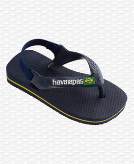 Baby Havaianas Brasil Logo II Navy Blue/ Citrus Yellow