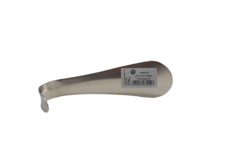 Schoenlepel Nikkel met haak 15cm.
