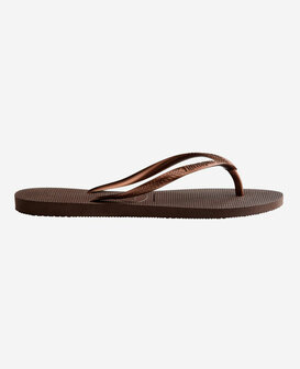 Havaianas Ladies Slim Dark Brown/Metal Acoused