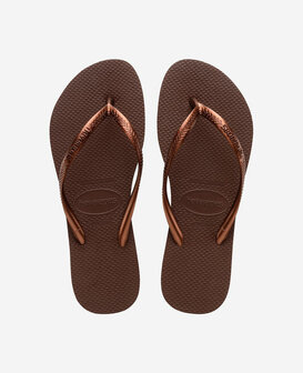 Havaianas Ladies Slim Dark Brown/Metal Acoused