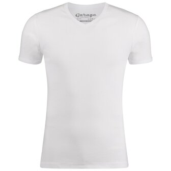 Garage SEMI BODYFIT T-shirt V-Neck WIT