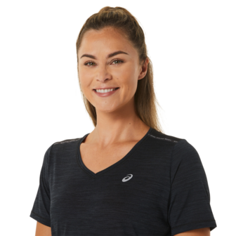 Asics Women Race V-Neck SS Top Zwart