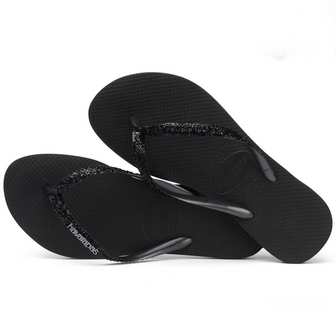 Havaianas Ladies Slim Glitter II Black/Dark Grey