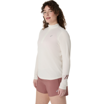ASICS ICON 1/2 ZIP LS TOP (2012D175-100) - Cream