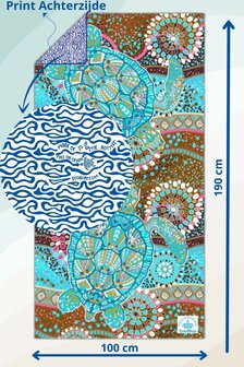 SooBluu Reishanddoek en Strandlaken XL TURTLE 100 x 190 cm