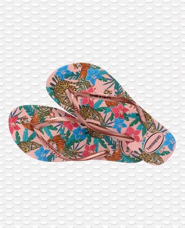 Havaianas Ladies Slim Tropical Ballet Rose/Pink Retro Metallic
