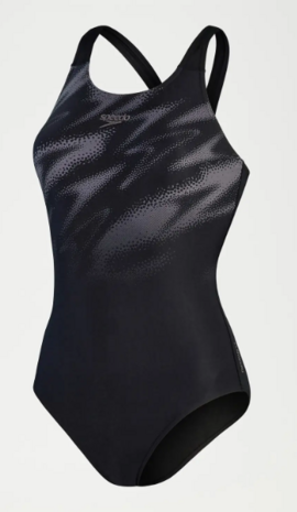 Speedo HyperBoom Placement Muscleback Swimsuit Black/Grey