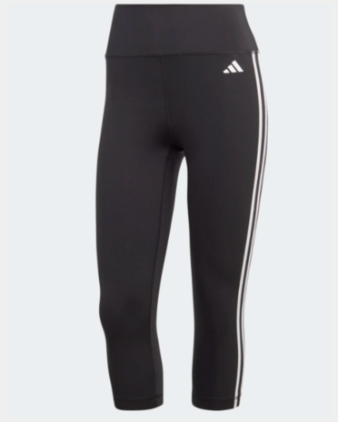 Adidas Train Essentials 3 stripes 3/4 legging Zwart/Wit