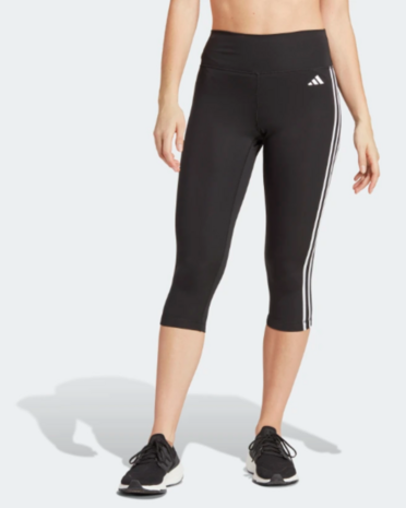 Adidas Train Essentials 3 stripes 3/4 legging Zwart/Wit