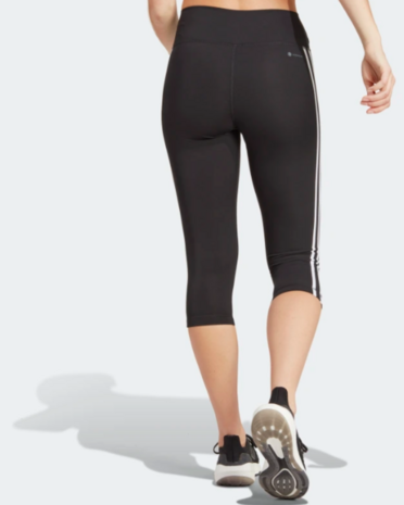 Adidas Train Essentials 3 stripes 3/4 legging Zwart/Wit