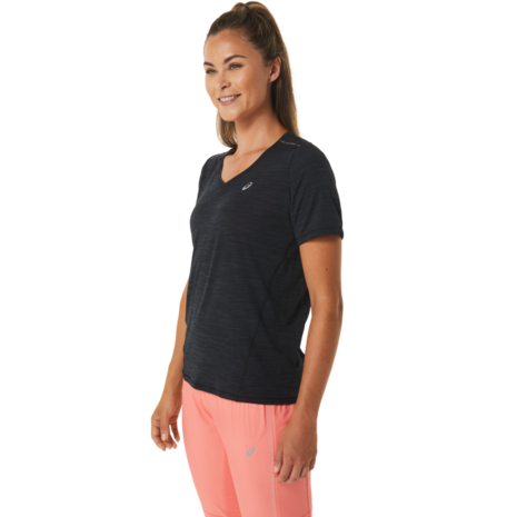 Asics Women Race V-Neck SS Top Zwart