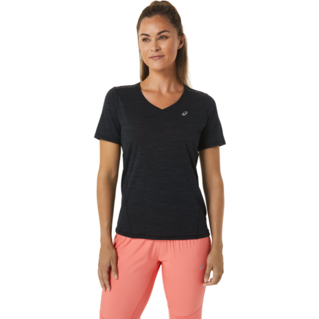 Asics Women Race V-Neck SS Top Zwart