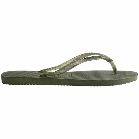 Havaianas Ladies Slim Logo Metallic Green