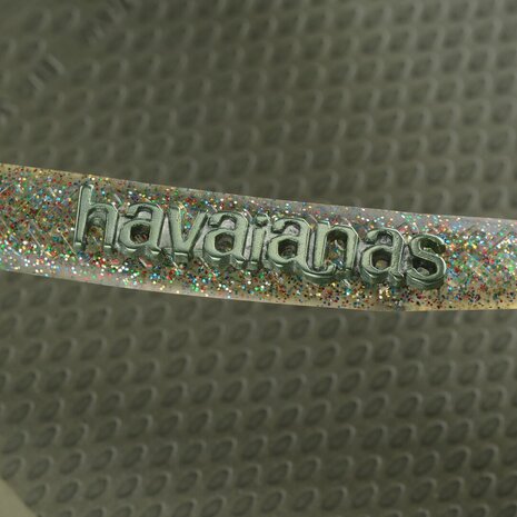 Havaianas Ladies Slim Logo Metallic Green