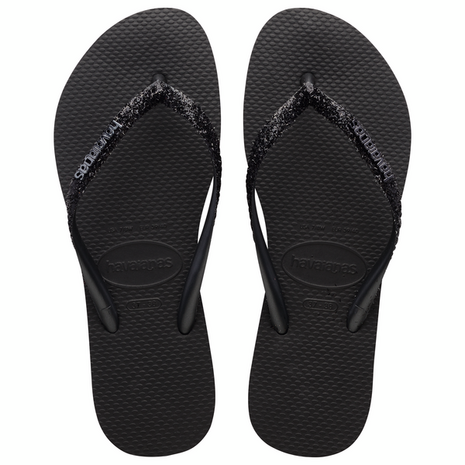 Havaianas Ladies Slim Glitter II Black/Dark Grey