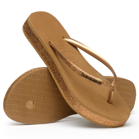 Havaianas Slim Flatform Sparkle Brown