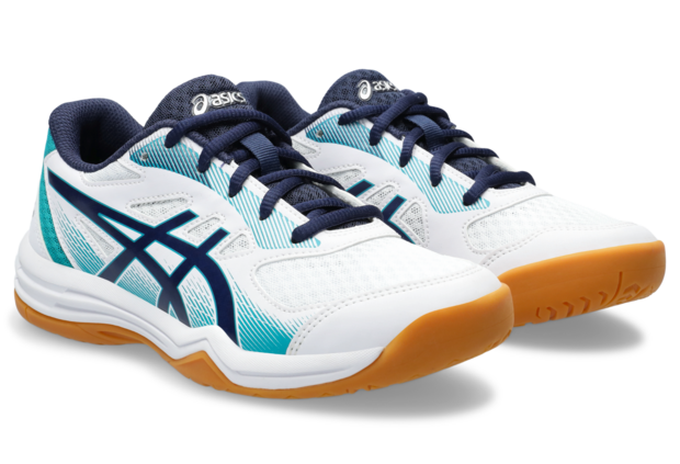 Asics Upcourt 5 Indoorschoenen Kids Wit/Oranje