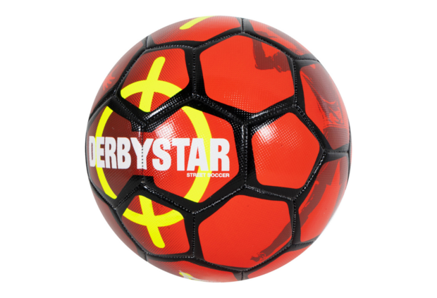 Derbystar Street Soccer Ball Rood/Neon Geel