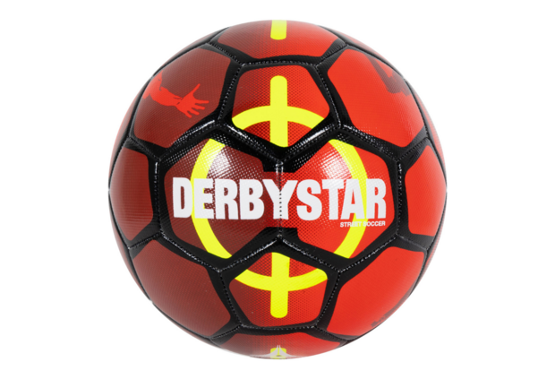 Derbystar Street Soccer Ball Rood/Neon Geel
