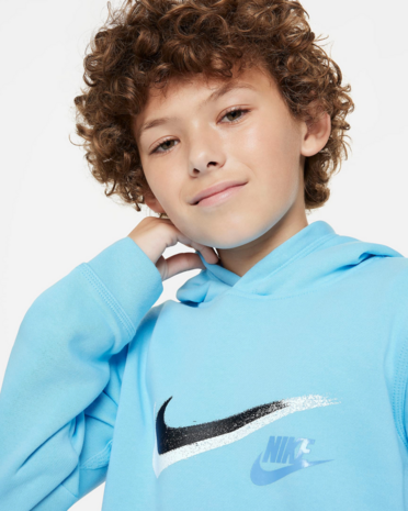 Nike Boys NSW SI Fleece Hoodie - FZ4712-407 - Aquarius Blue
