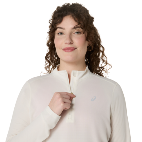 ASICS ICON 1/2 ZIP LS TOP (2012D175-100) - Cream
