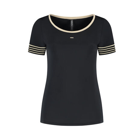 Padel73 Golden Trims Shirt Round Neck Black/Gold