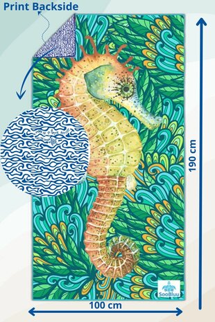 SooBluu Reishanddoek en Strandlaken XL HIPPO 100 x 190 cm