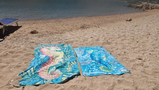 SooBluu Reishanddoek en Strandlaken XL HIPPO 100 x 190 cm