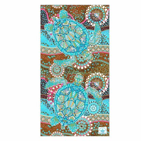 SooBluu Reishanddoek en Strandlaken XL TURTLE 100 x 190 cm