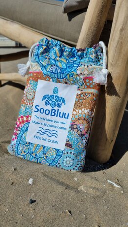 SooBluu Reishanddoek en Strandlaken XL TURTLE 100 x 190 cm
